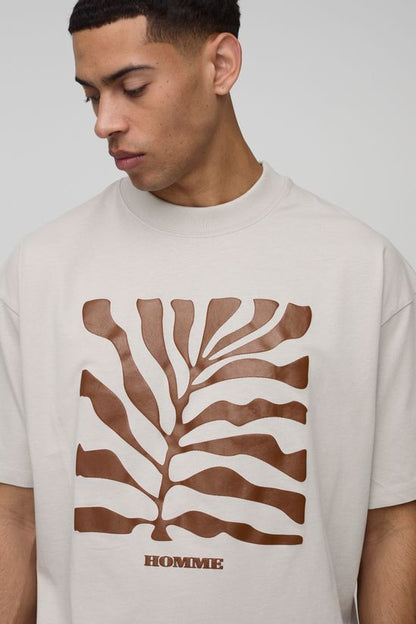 boohooMAN - T-shirt oversize imprimé Relief