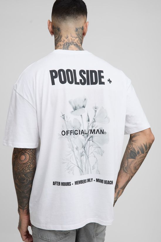boohooMAN – T-shirt floral surdimensionné en coton avec coupe décontractée