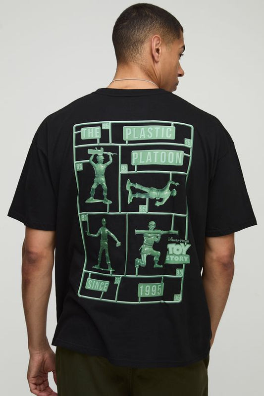 BoohooMAN - T-shirt noir oversize sous licence Disney Toy Story Soldiers