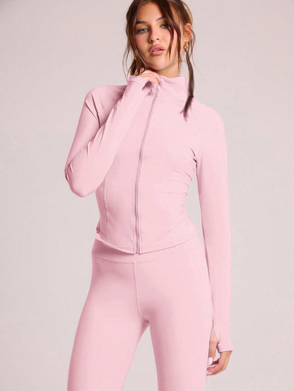 SHEIN – Ensemble Top à manches longues et pantalon avec fermeture Éclair, décontracté et sportif