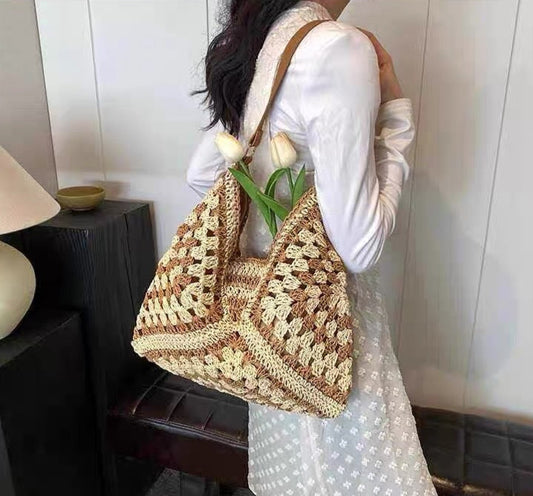 ATYWS – Sac à bandoulière en paille tissée avec design frais et usage quotidien