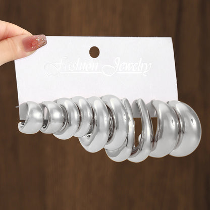 ATYWS - Lot de 5 Boucles d'oreilles géométriques en résine à design combiné