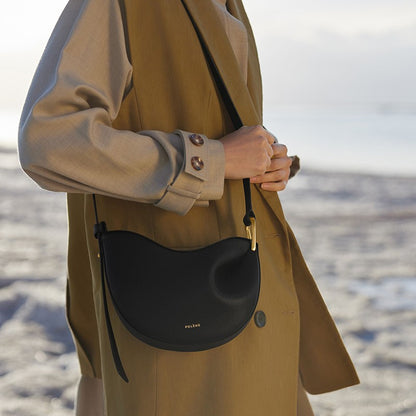 Polène – Dupe Sac à bandoulière en cuir véritable avec texture en relief et design moderne