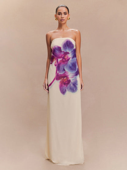 ATYWS – Robe longue ample sans manches à imprimé floral et idéale pour l'été