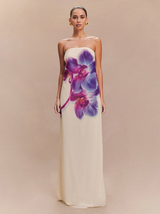 ATYWS – Robe longue ample sans manches à imprimé floral et idéale pour l'été