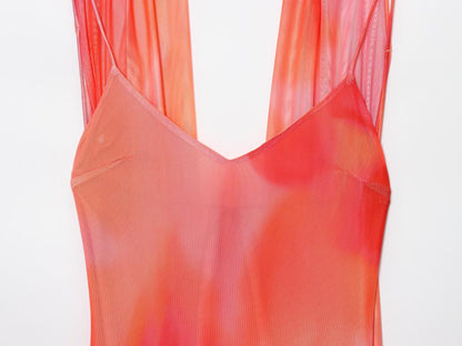 ZARA – Robe longue imprimée avec écharpe et coupe fluide