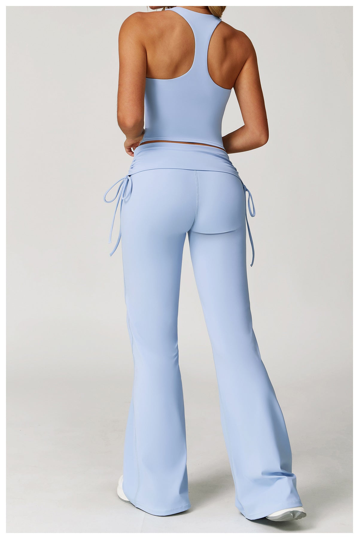 iGYM – Ensemble de yoga en haute élasticité avec gilet et pantalon évasé