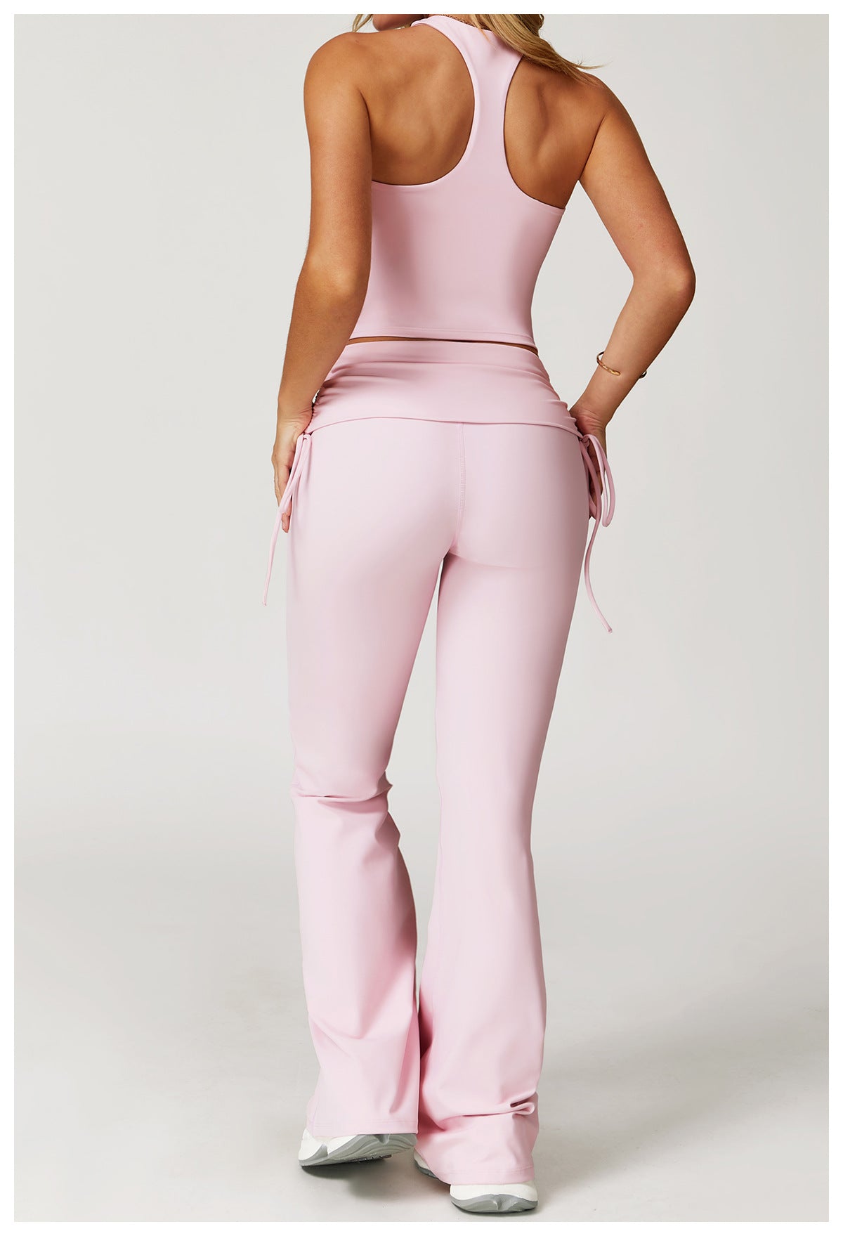 iGYM – Ensemble de yoga en haute élasticité avec gilet et pantalon évasé