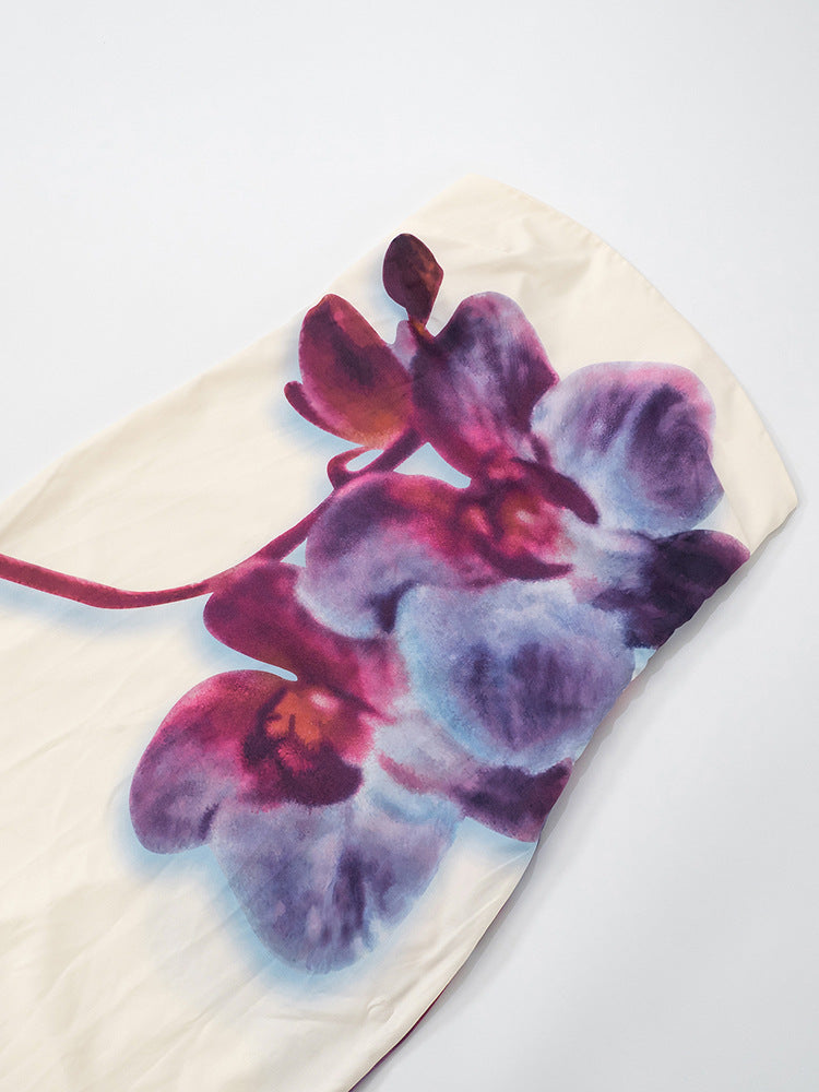 ATYWS – Robe longue ample sans manches à imprimé floral et idéale pour l'été