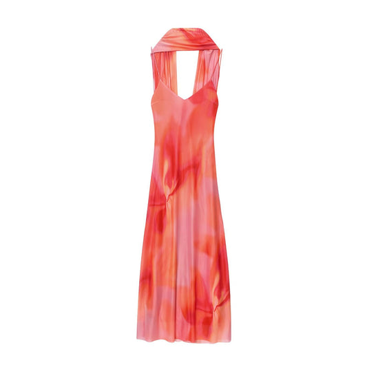 ZARA – Robe longue imprimée avec écharpe et coupe fluide