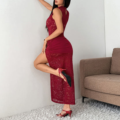 SHEIN - Robe de cocktail fente haute avec décoration métallique pour soirées festives