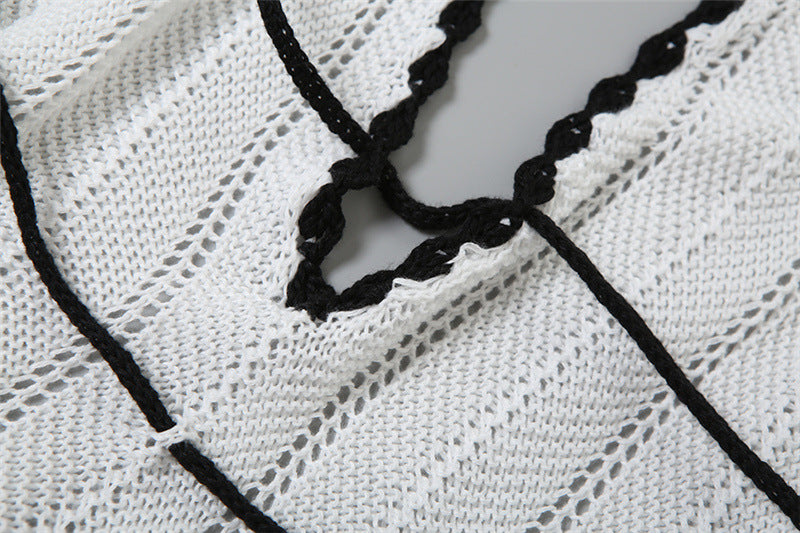 ATYWS – Robe tricot V à dos nu avec lien et coupe ajustée