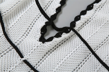 ATYWS – Robe tricot V à dos nu avec lien et coupe ajustée