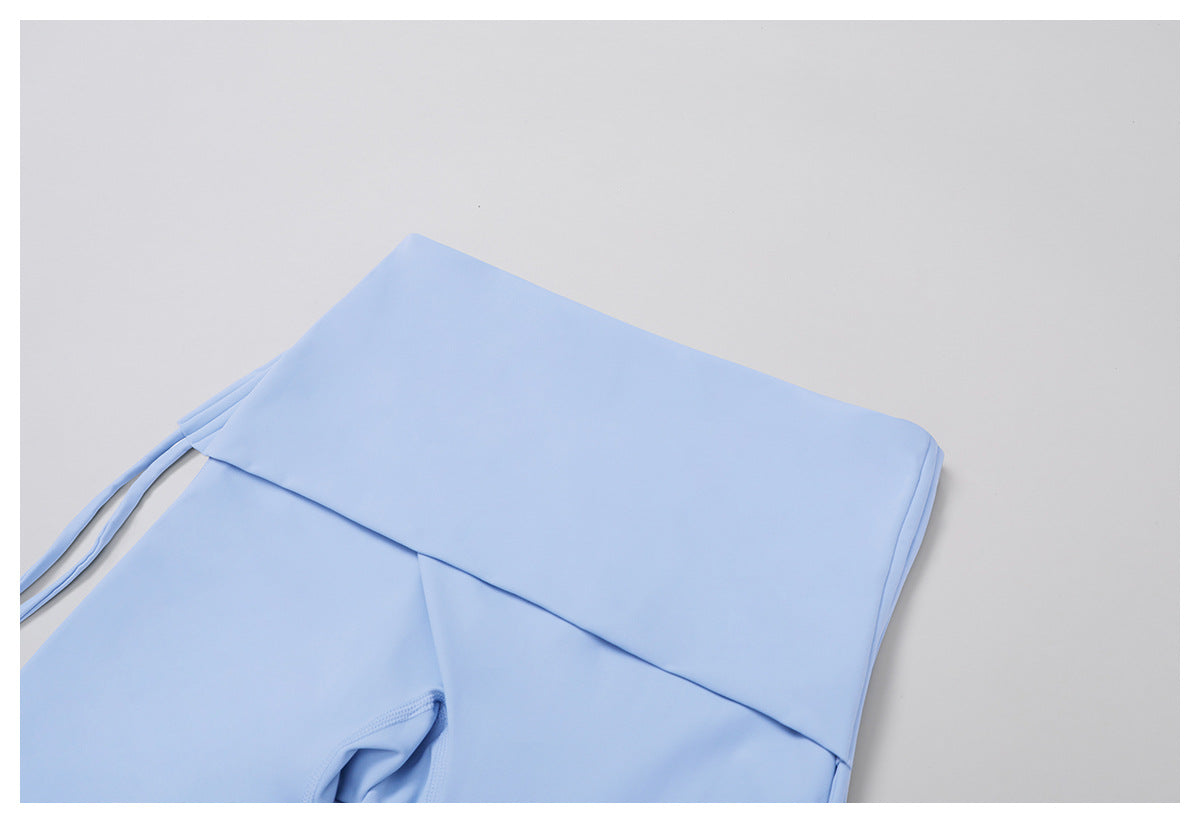 iGYM – Ensemble de yoga en haute élasticité avec gilet et pantalon évasé