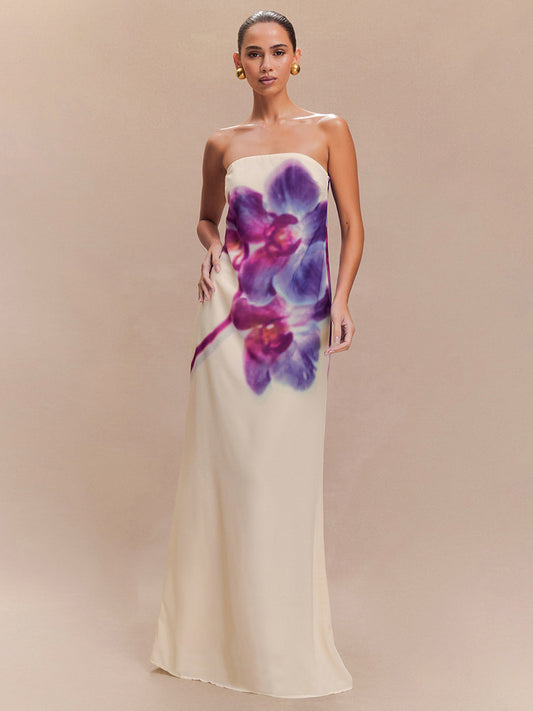 ATYWS – Robe longue ample sans manches à imprimé floral et idéale pour l'été