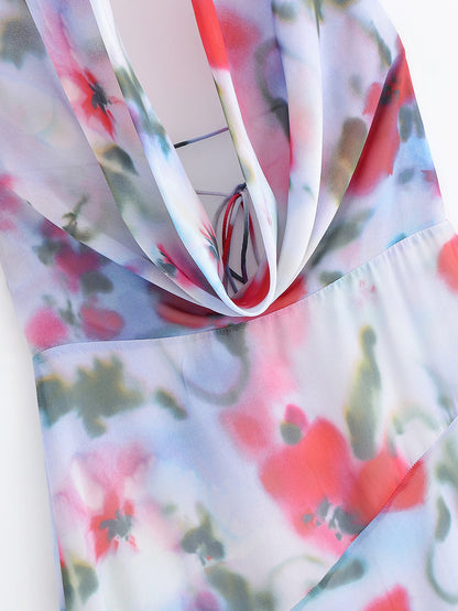 BSK&TRAF – Robe à imprimé floral