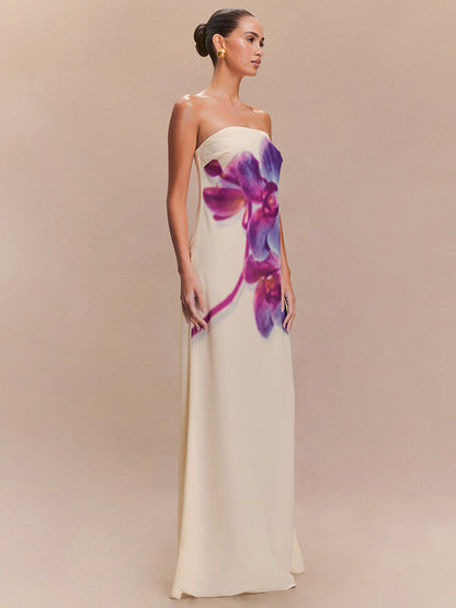 ATYWS – Robe longue ample sans manches à imprimé floral et idéale pour l'été