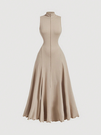 SHEIN MOD – Robe Longue Minimaliste Sans Manches à Col Montant