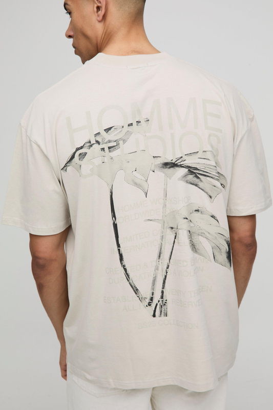 Boohoo - T-shirt oversize fleuri à col montant