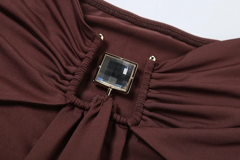 ATYWS - Robe plissée sans manches Slim, taille haute, design exposé