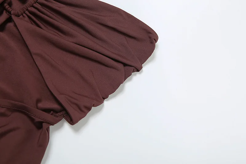 ATYWS - Robe plissée sans manches Slim, taille haute, design exposé