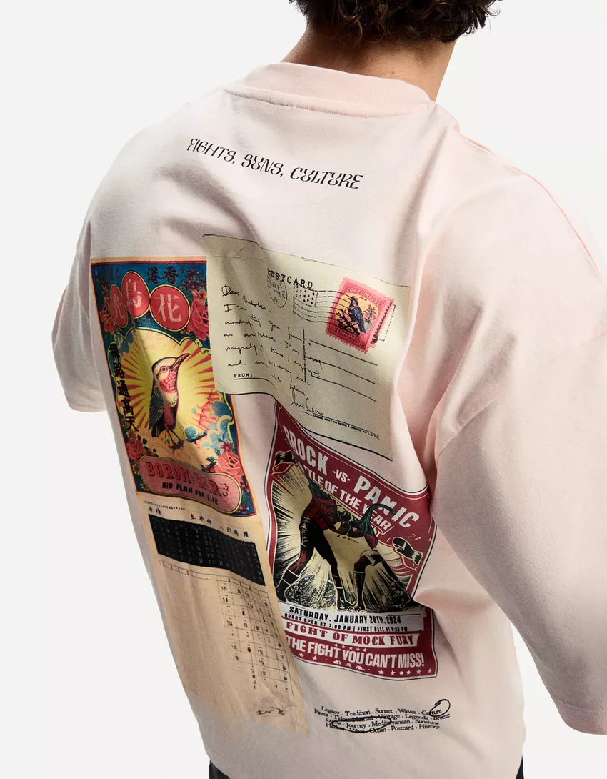 Bershka - T-shirt manches courtes imprimé