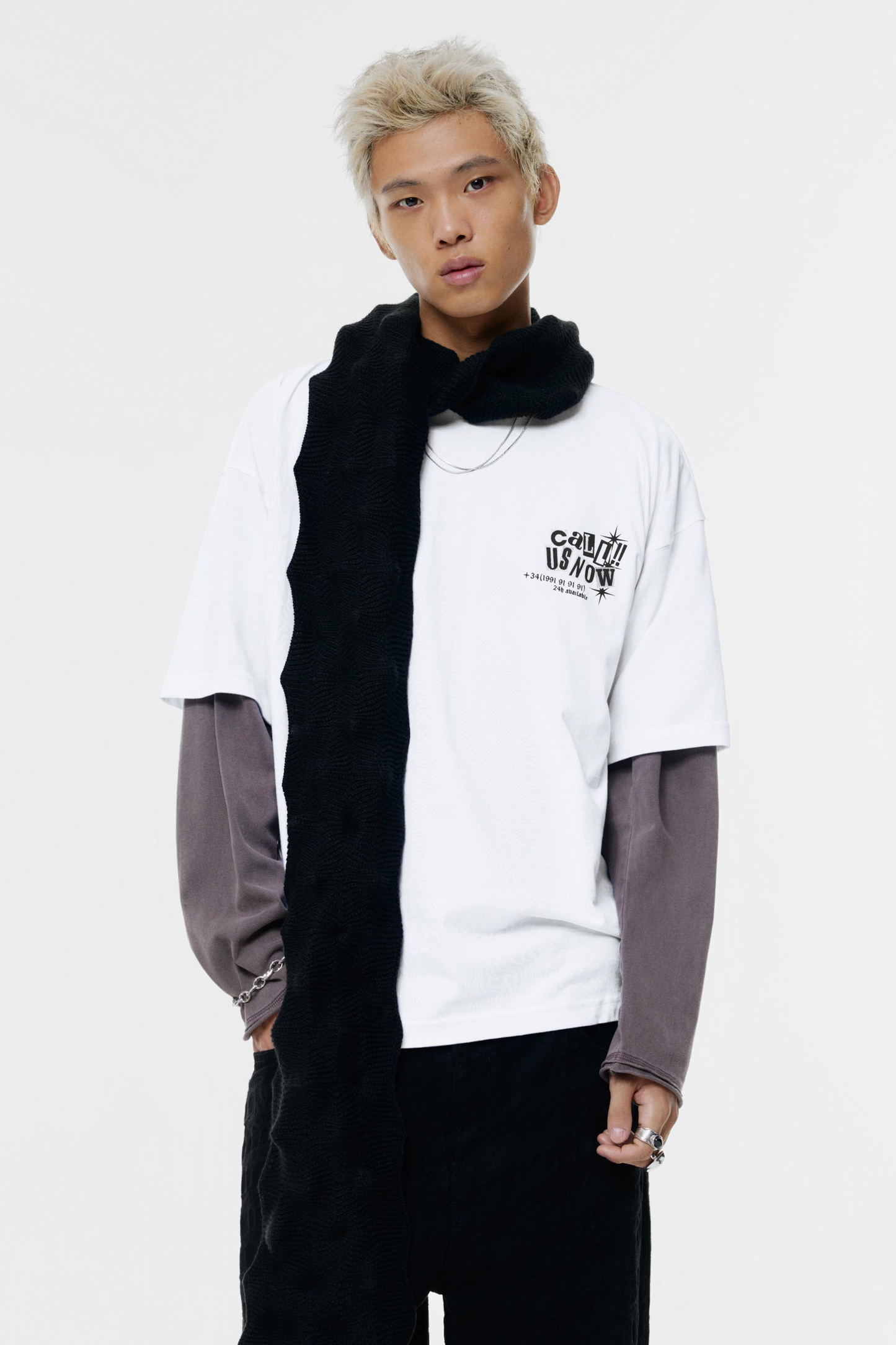 Pull&Bear - T-shirt blanc motif STWD