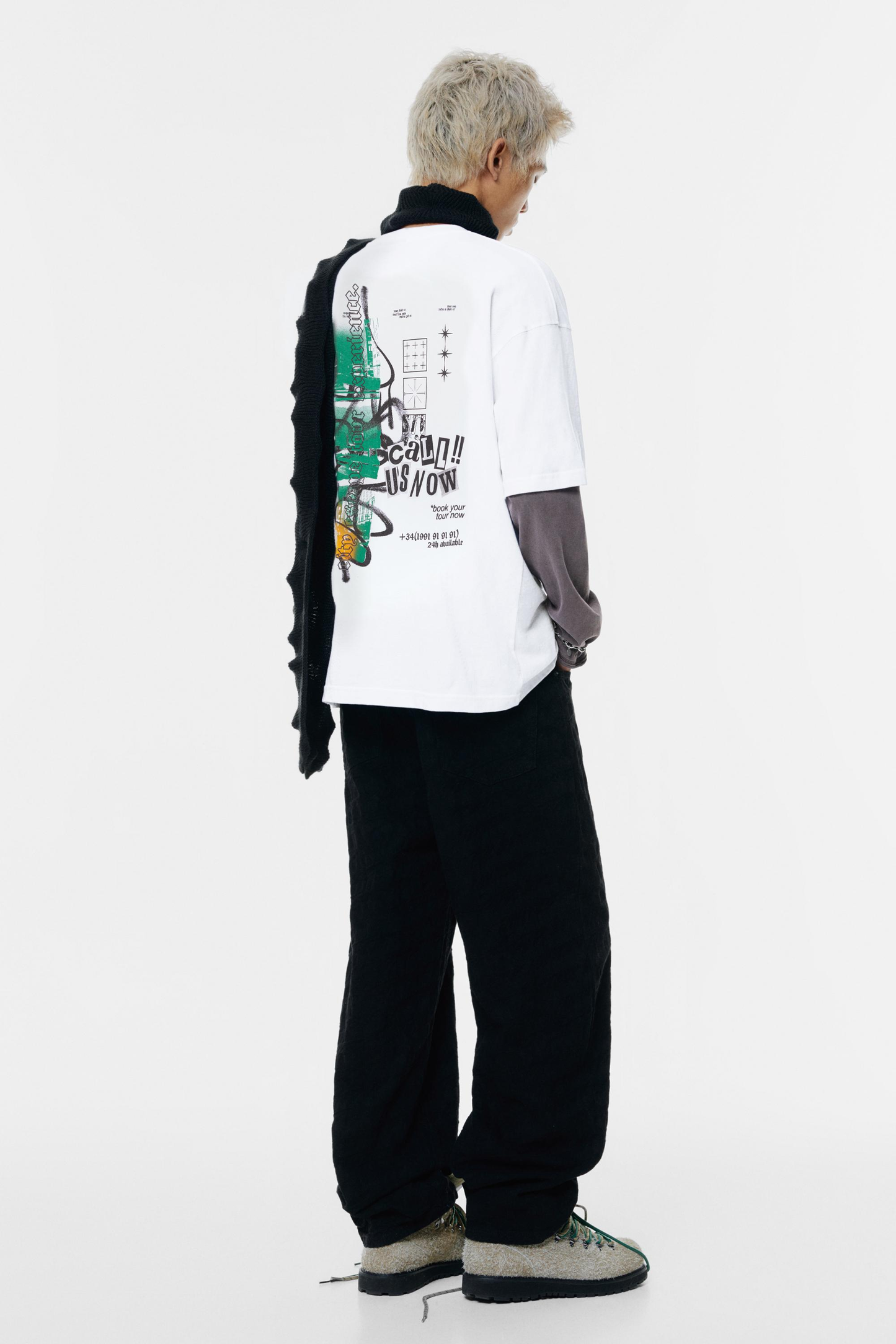 Pull&Bear - T-shirt blanc motif STWD