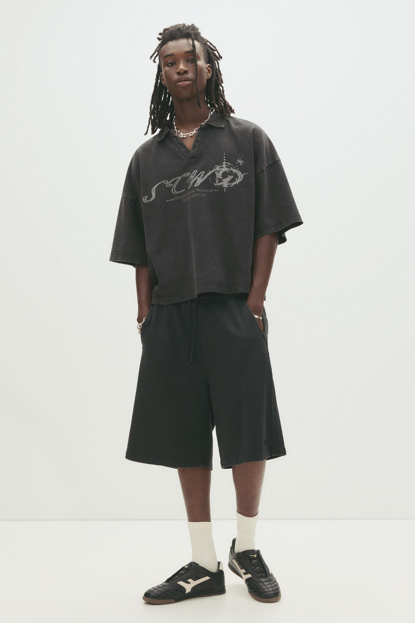 Pull&Bear - Polo STWD finition délavée