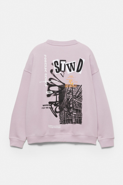 Pull&Bear - Sweat STWD motif bâtiment
