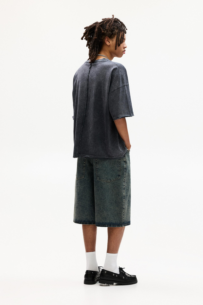 Pull&Bear - T-shirt à manches courtes usé