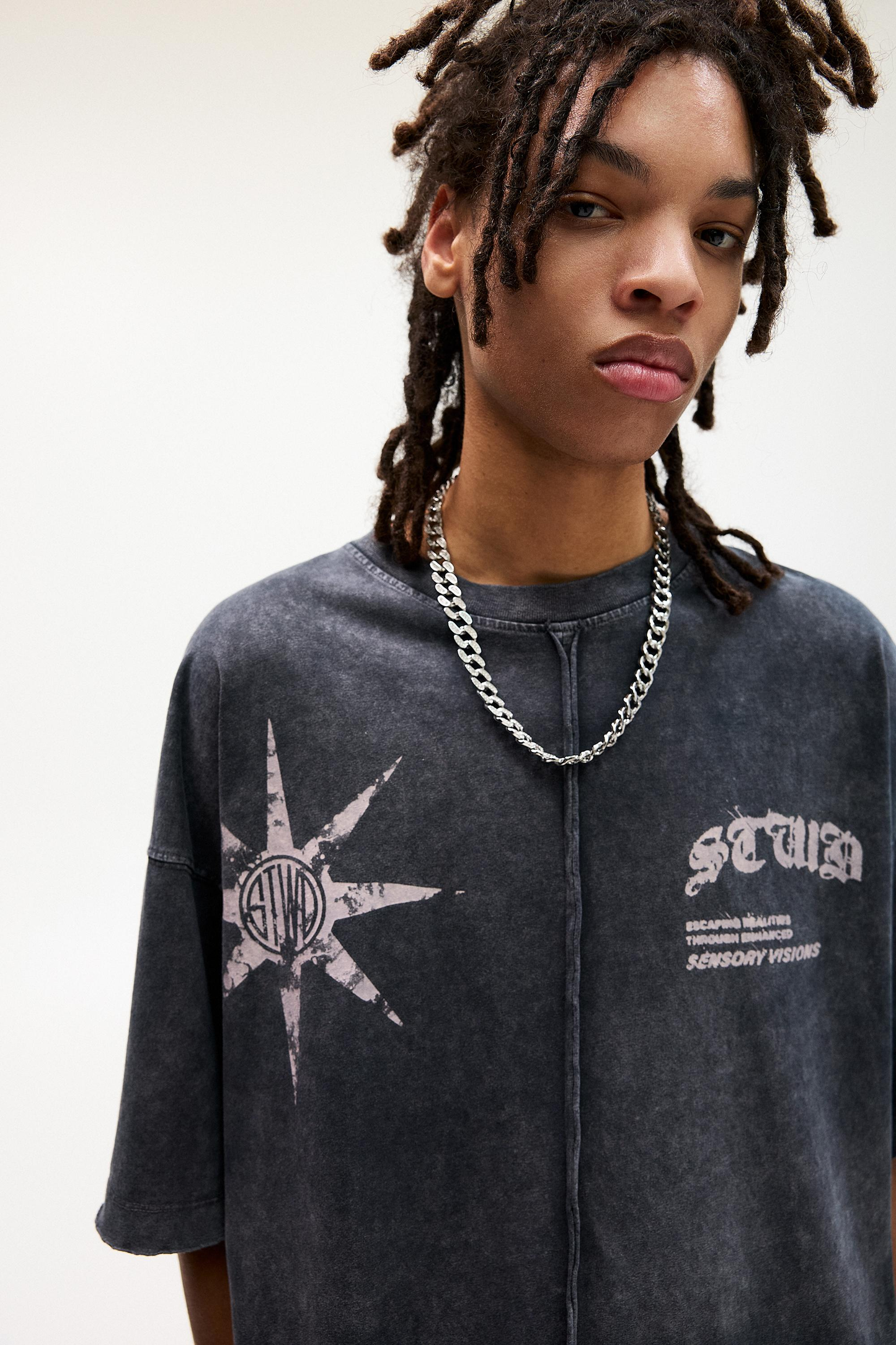 Pull&Bear - T-shirt à manches courtes usé