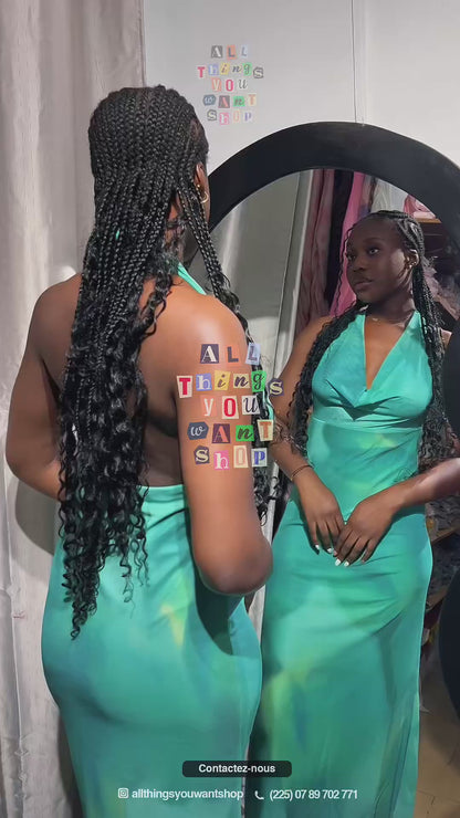 ZAA – Robe longue en tulle à imprimé minimaliste